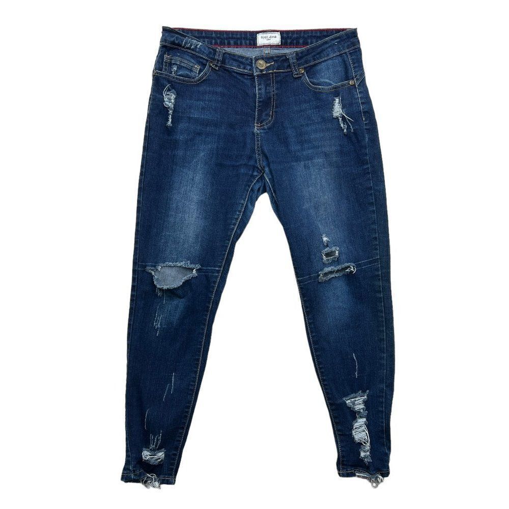 Gogo Jeans Women's Distressed High Rise Jeans